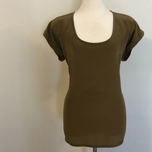 Olive/Khaki Silk Eileen Fisher T-Shirt